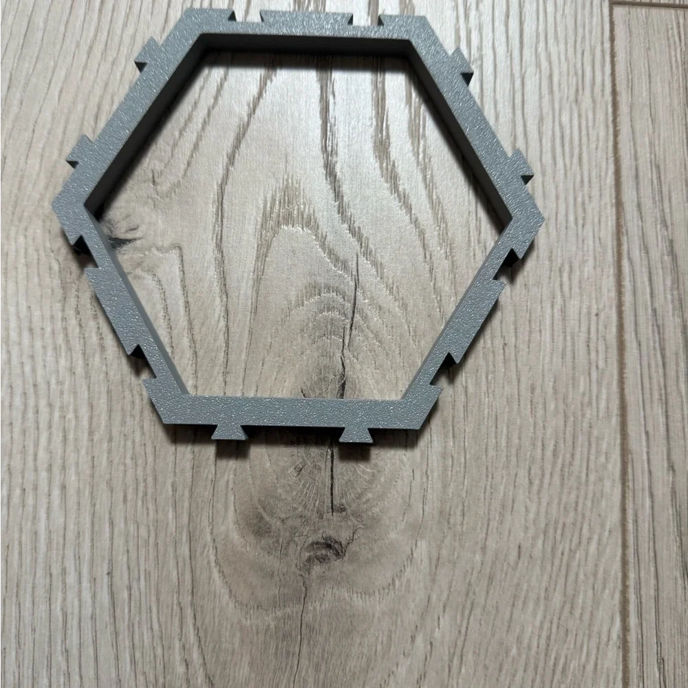 Hexagonal Gray Wall Decor 10 pieces